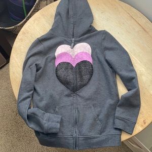 🌻3/$15 Girls 14 SO zip up gray